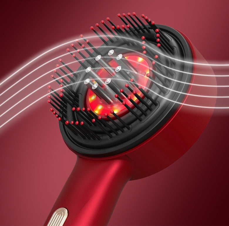 Electric Massage Comb Home Scalp Drain Comb Red Light Anti-slip Hair Care Multi-functional Massage Comb Coffee Jasper