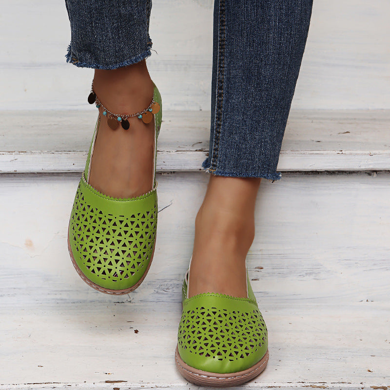 Round Toe Wedge Cross-border Large Size Flat Bottom Women's Sandals - Bests Sale