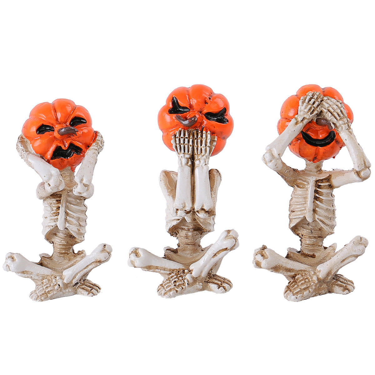 Pumpkin Head Skull Doll Ornaments Home Halloween Layout Props Bests Sale