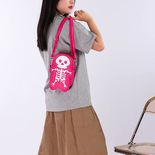Halloween Skull Shoulder Bag Girls Fashion Funny Cute Messenger Crossbody Bags Women Small Phone Bag Bests Sale
