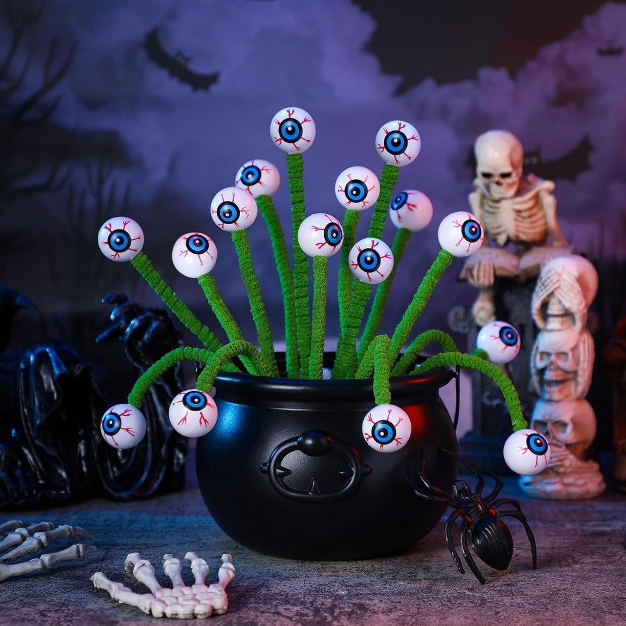 Halloween Three-dimensional Eye Beads Twig Cutting Bouquet Creative Funny Decoration Coffee Jasper