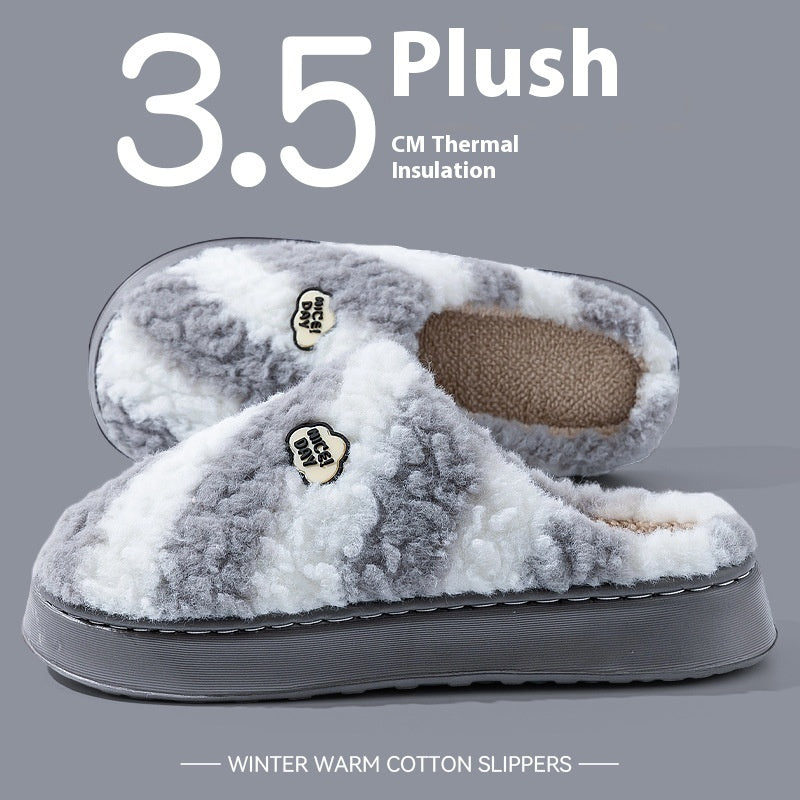 Women's Warm Non-slip Mute Velvet Cotton Slippers - Bests Sale