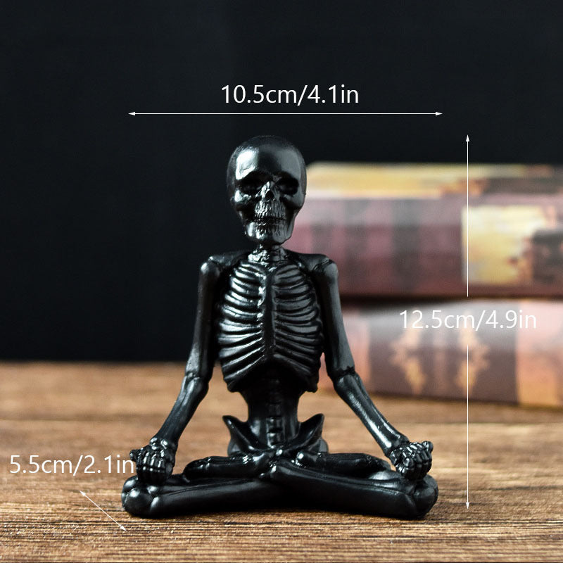 Halloween Horror Desktop Decoration Resin Ornaments Feature Modeling Yoga Skull Skeleton Bests Sale