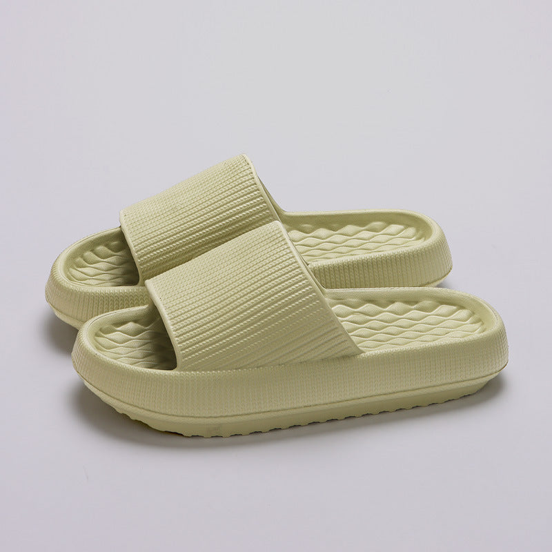 Summer EVA Slippers Solid Color Rhombus Stripe Anti-slip Slippers New Women's Home Shoes - Bests Sale