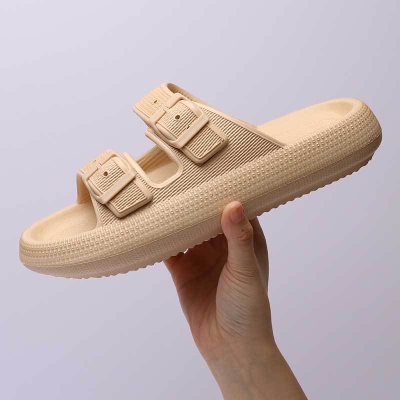 Platform Slippers Women's Summer Buckle Home Shoes Fashion Outdoor Wear Soft Bottom Sandals - Bests Sale