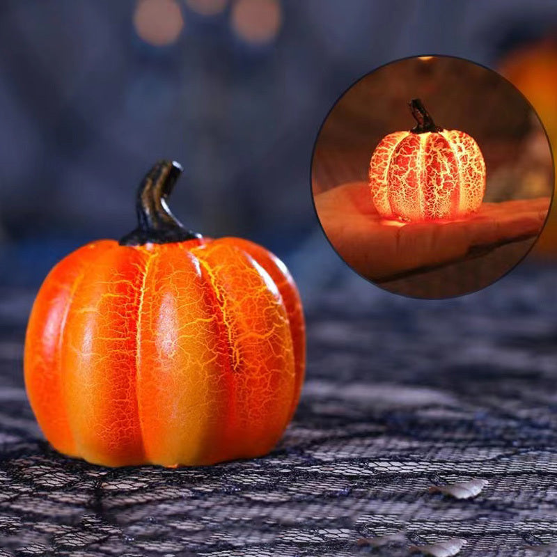 New Halloween Pumpkin Lantern Simulation Pumpkin LED Candle Lamp Resin Luminous Pumpkin Bests Sale