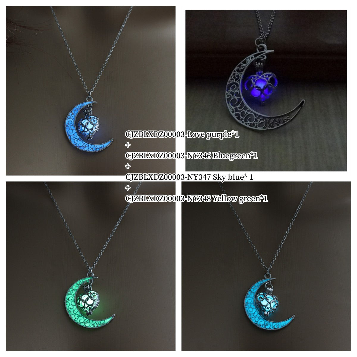 Glowing Pendant Necklaces Silver Plated Chain Necklaces - Bests Sale