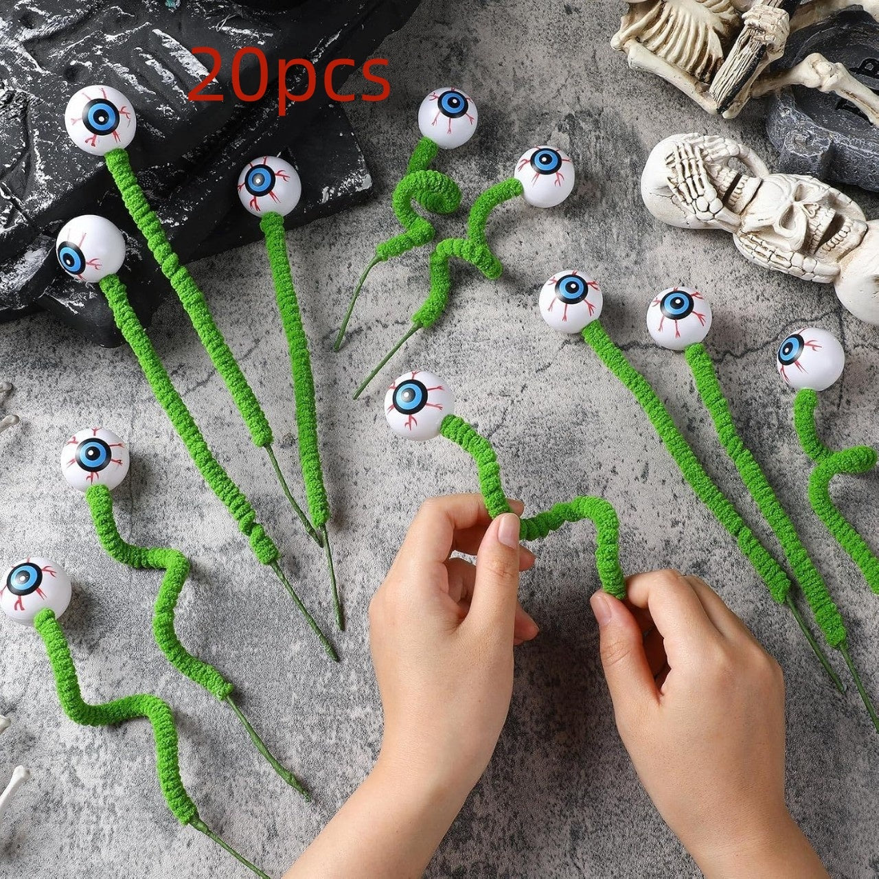 Halloween Three-dimensional Eye Beads Twig Cutting Bouquet Creative Funny Decoration Coffee Jasper