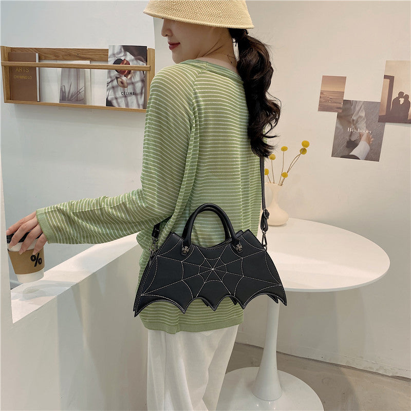 Halloween Spider Web Shape Shoulder Bags Personality Batgirl Tide Pu Handbags Fashoin Messenger Crossbody Bag - Bests Sale