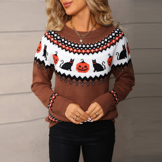 Women's Oversized Knit Christmas Sweater - Bests Sale