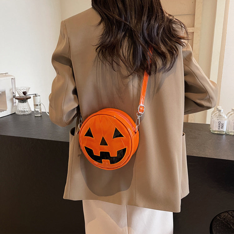 Halloween Pumpkin Small Round Bag Girls Funny Cute Shoulder Bag Personality Creative Messenger Crossbody Bags For Women Bests Sale