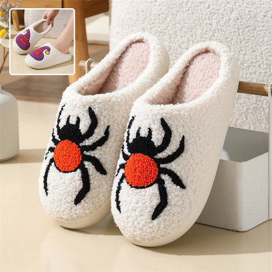 Halloween Spider Witch-hat Slippers Home Indoor Non-slip Floor Bedroom Slippers Winter Warm House Shoes For Women Men Bests Sale