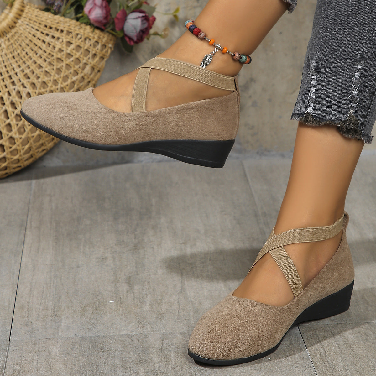 New Plus Size Pointed Toe Wedge Casual Pumps Women - Bests Sale