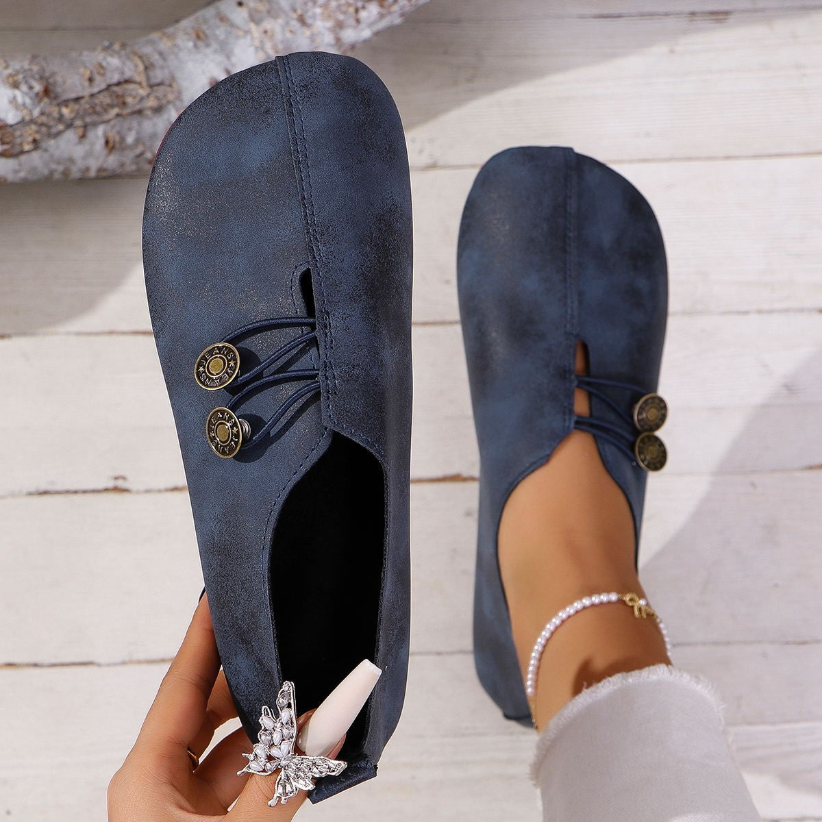 Ins Square Toe Slip-on Sandals Summer Fashion Soft Flat Shoes For Women - Bests Sale