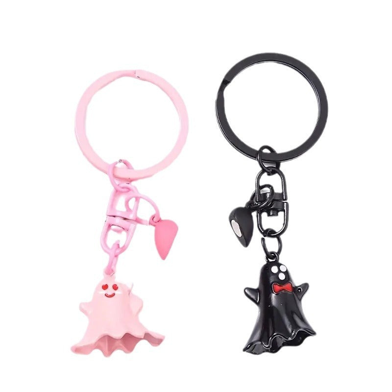 Unique Bag Hanging Halloween Ghost Keychain Cute Couple Magnetic Ghost Pendant Lovers Ornaments Key Rings Key Decoration Bests Sale