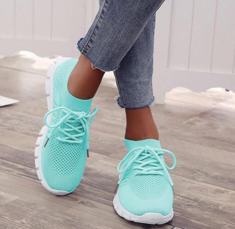 Women's Breathable Sneaker High-cut Lace-up Platform Casual Shoes - Bests Sale