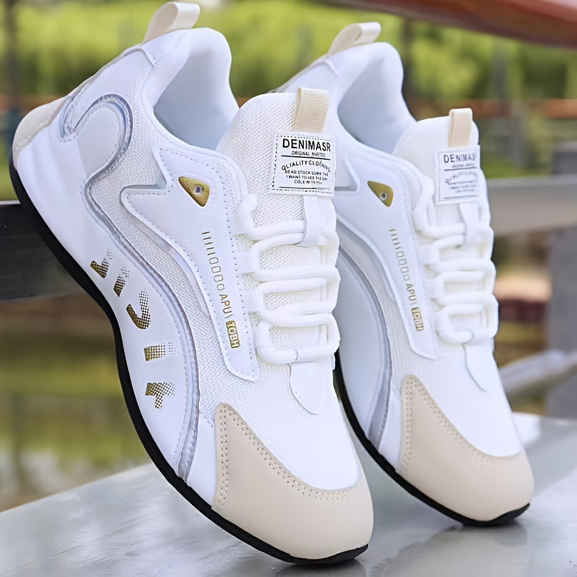 Fashion Colorblock Lace-up Sneakers For Men Breathable Low-top Dad Shoes Running Walking Sports Shoes - Bests Sale