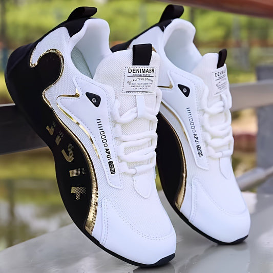 Fashion Colorblock Lace-up Sneakers For Men Breathable Low-top Dad Shoes Running Walking Sports Shoes - Bests Sale