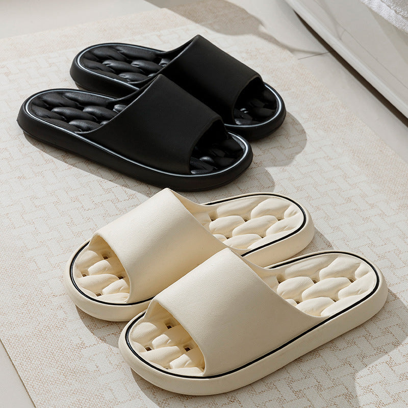 Non-slip Design Bathroom Slippers Home Summer Thick Sole Floor Bedroom House Shoes For Women Men - Bests Sale