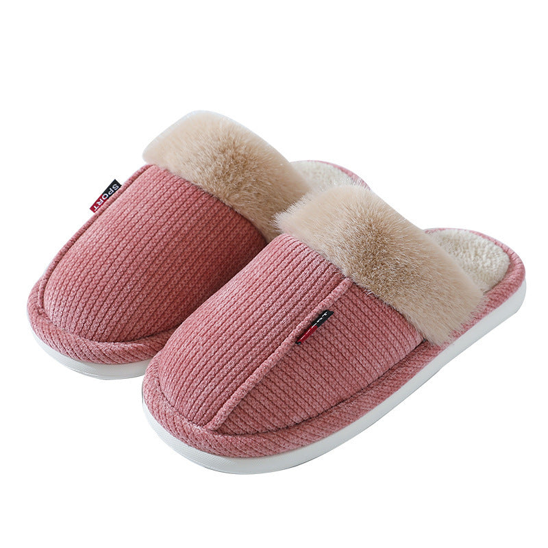 Fur Mouth Home Non-slip Thermal Cotton Slippers - Bests Sale