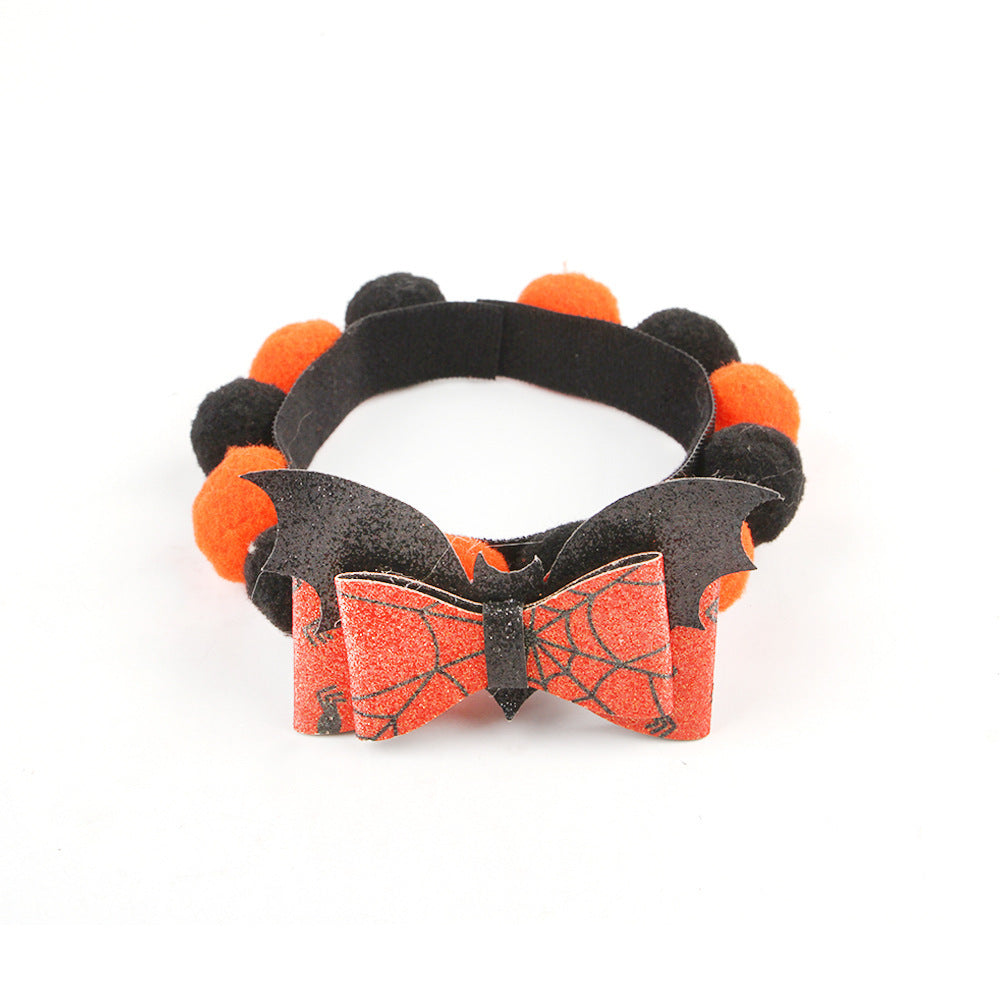 Halloween Pet Fur Ball Collar Pumpkin Accessories Bests Sale