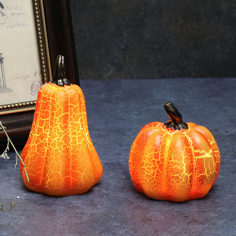 New Halloween Pumpkin Lantern Simulation Pumpkin LED Candle Lamp Resin Luminous Pumpkin Bests Sale