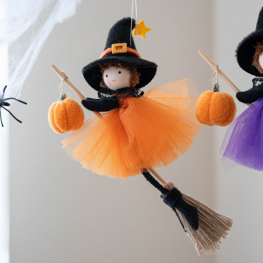 Halloween Decoration Broom Girl Angel Pendant Bests Sale
