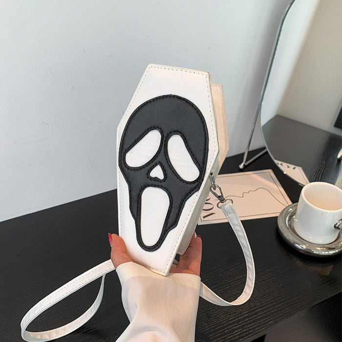 Halloween Coffin-shape Shoulder Bag Gothic Ghost Spider Web Messenger Crossbody Bag Kids Personality Phone Bag For Women Bests Sale