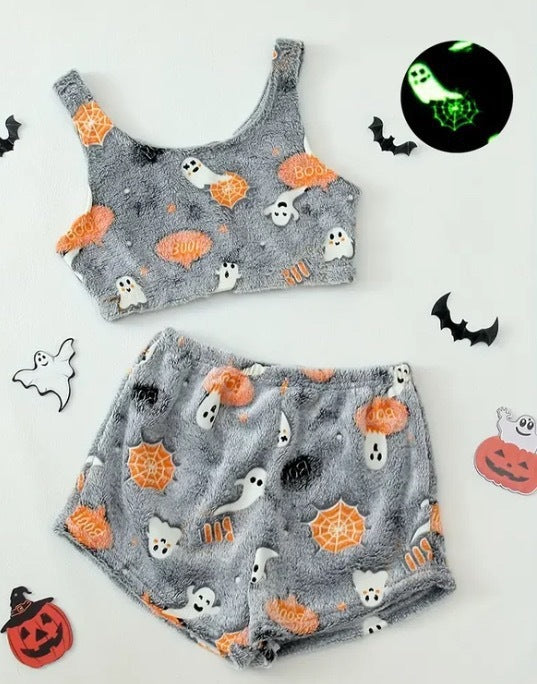 Women's Halloween Luminous Flannel Pajamas - Bests Sale