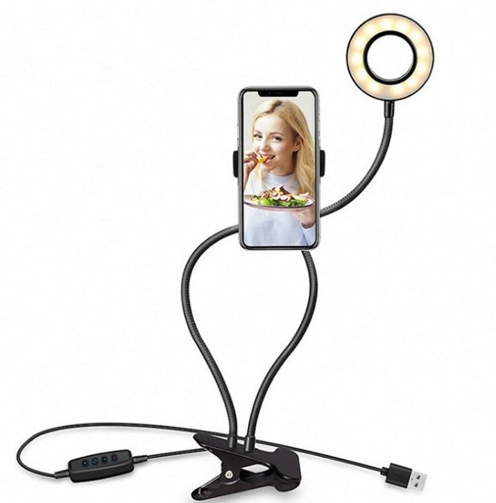 LED Selfie Ring Light for Live Adjustable Makeup Light-8cm Stand Coffee Jasper