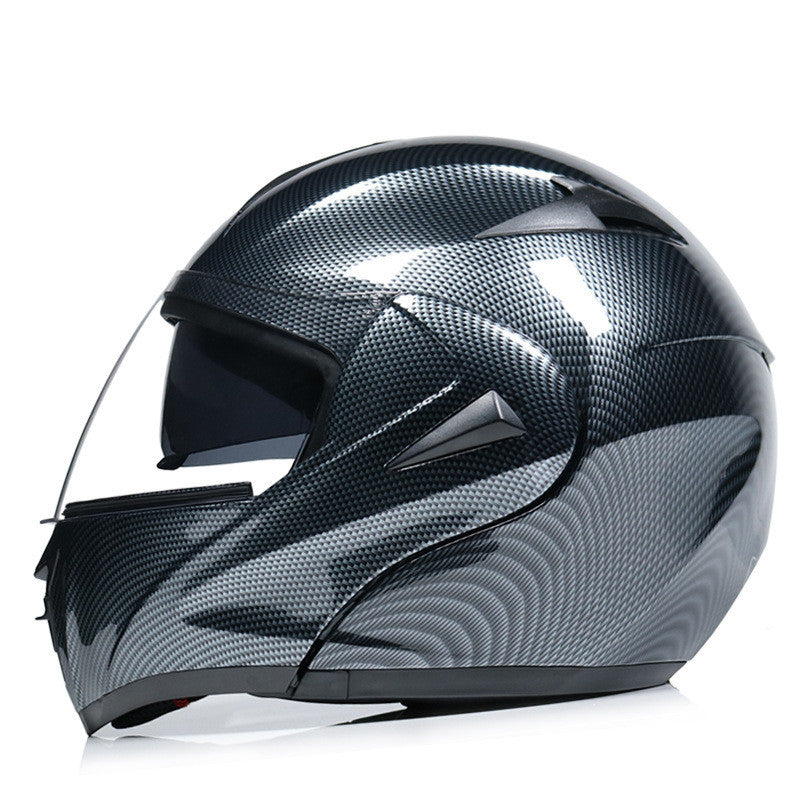 Motorcycle Uncovered Helmet Carbon Fiber Double Mirror Electric Bike Helmet Men and Women - Bests Sale
