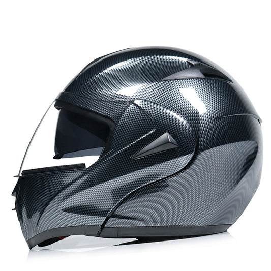 Motorcycle Uncovered Helmet Carbon Fiber Double Mirror Electric Bike Helmet Men and Women - Bests Sale