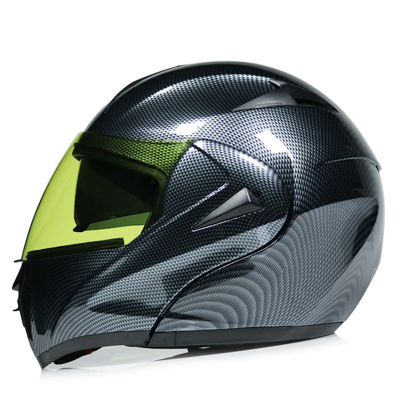 Motorcycle Uncovered Helmet Carbon Fiber Double Mirror Electric Bike Helmet Men and Women - Bests Sale