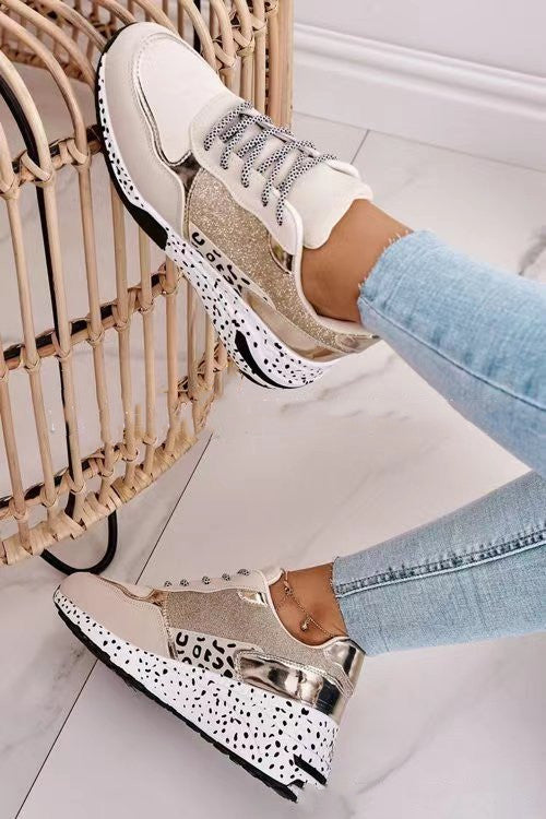 Women Sneakers Lace-Up Platform Sports Shoes - Bests Sale