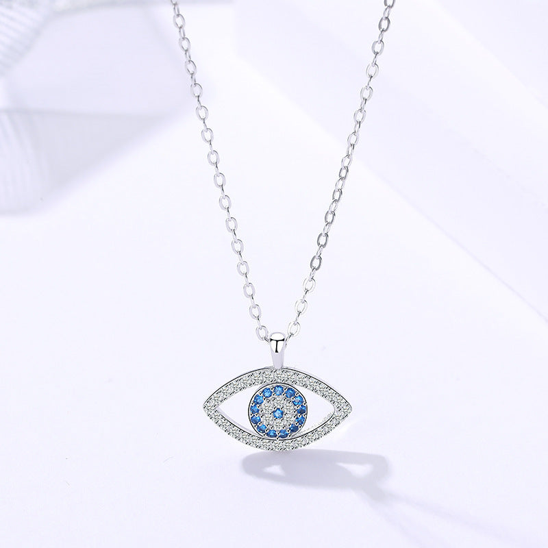 s925 Sterling Silver Jewelry European and American Atmospheric Demon Eye Necklace Eye Pendant - Bests Sale