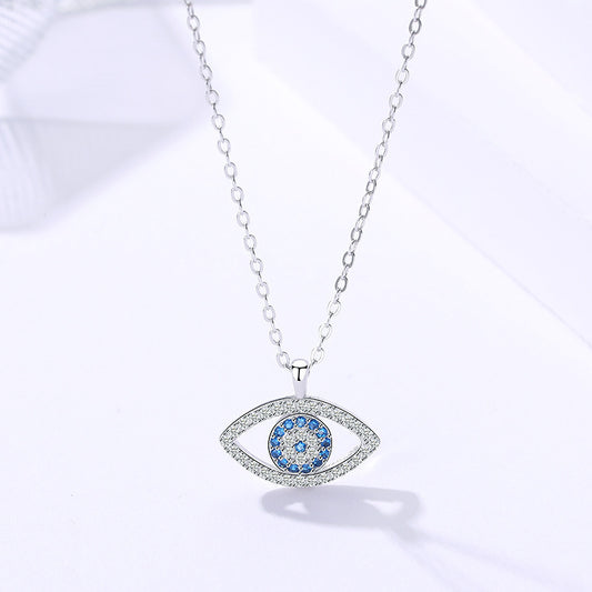 s925 Sterling Silver Jewelry European and American Atmospheric Demon Eye Necklace Eye Pendant - Bests Sale