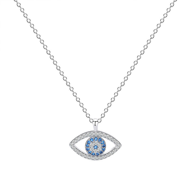 s925 Sterling Silver Jewelry European and American Atmospheric Demon Eye Necklace Eye Pendant - Bests Sale
