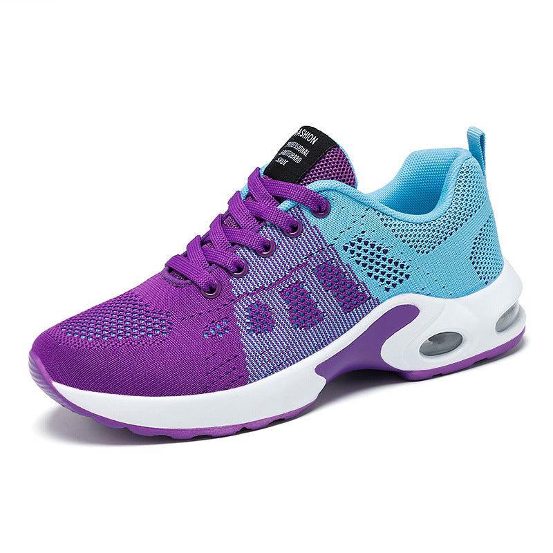 Casual Shoes Breathable Lightweight Mother Shoes Lace-up Cushioned Sneakers Women - Bests Sale