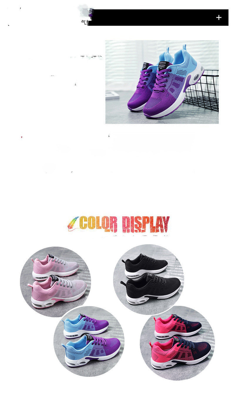 Casual Shoes Breathable Lightweight Mother Shoes Lace-up Cushioned Sneakers Women - Bests Sale