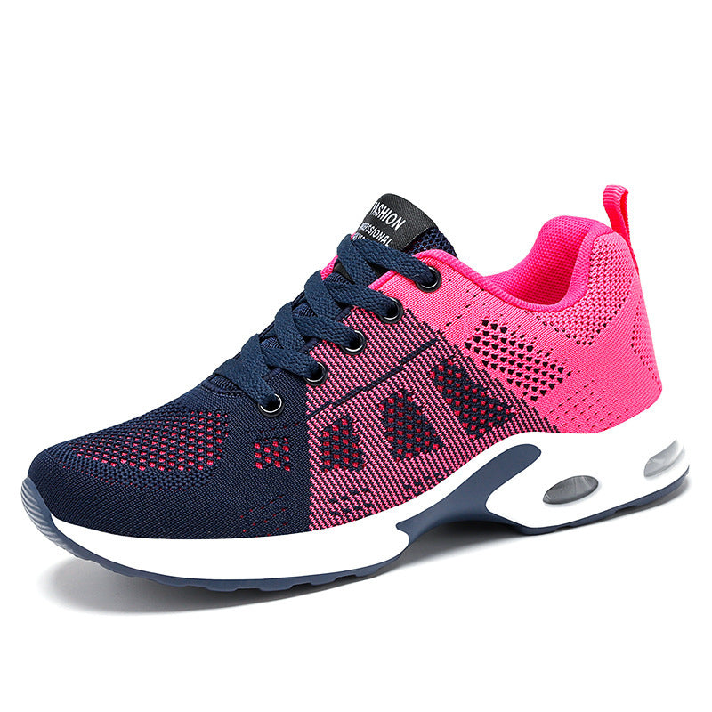 Casual Shoes Breathable Lightweight Mother Shoes Lace-up Cushioned Sneakers Women - Bests Sale