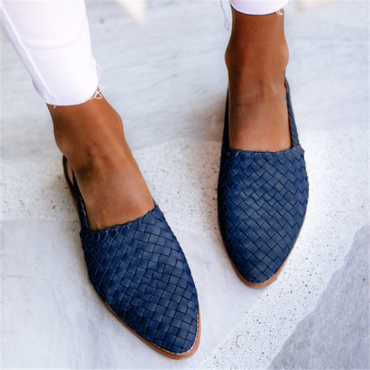 Pointed Toe Cap Buckle Flat Sandals Women - Bests Sale