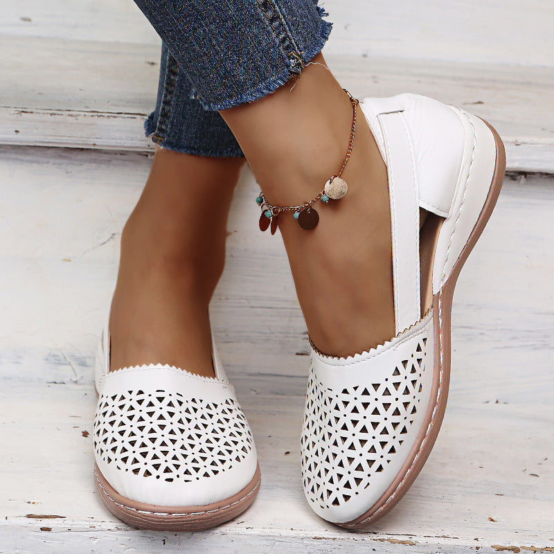 Round Toe Wedge Cross-border Large Size Flat Bottom Women's Sandals - Bests Sale