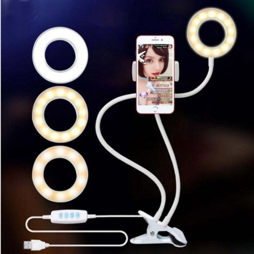 LED Selfie Ring Light for Live Adjustable Makeup Light-8cm Stand Coffee Jasper