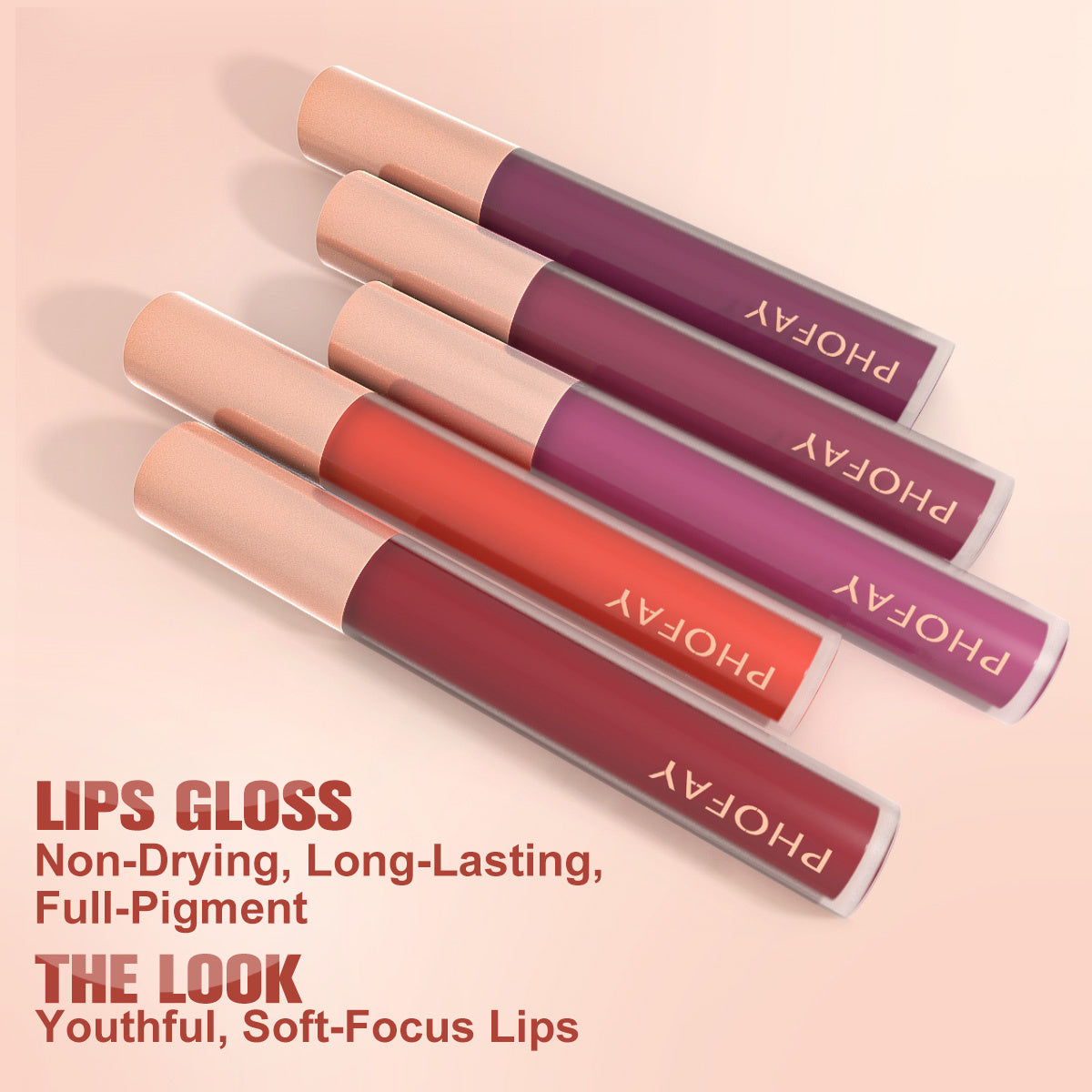 PHOFAY Non-Sticky Lip Gloss - Bests Sale