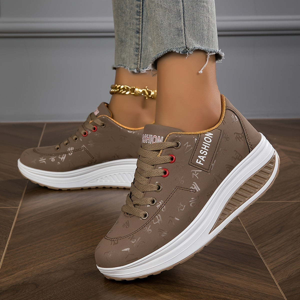 Casual Comfortable Low Top Platform Sneakers - Bests Sale