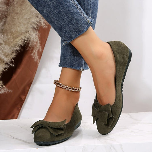 Fashion Bowknot Flats Shoes Casual Round Toe Loafers Cozy Shoes For Women - Bests Sale