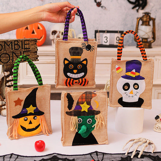 Halloween Candy Tote Bag For Kids Funny Creative Witch Skull Pumpkin Gift Handbag Small Jewelry Props Shopping Bags Bests Sale
