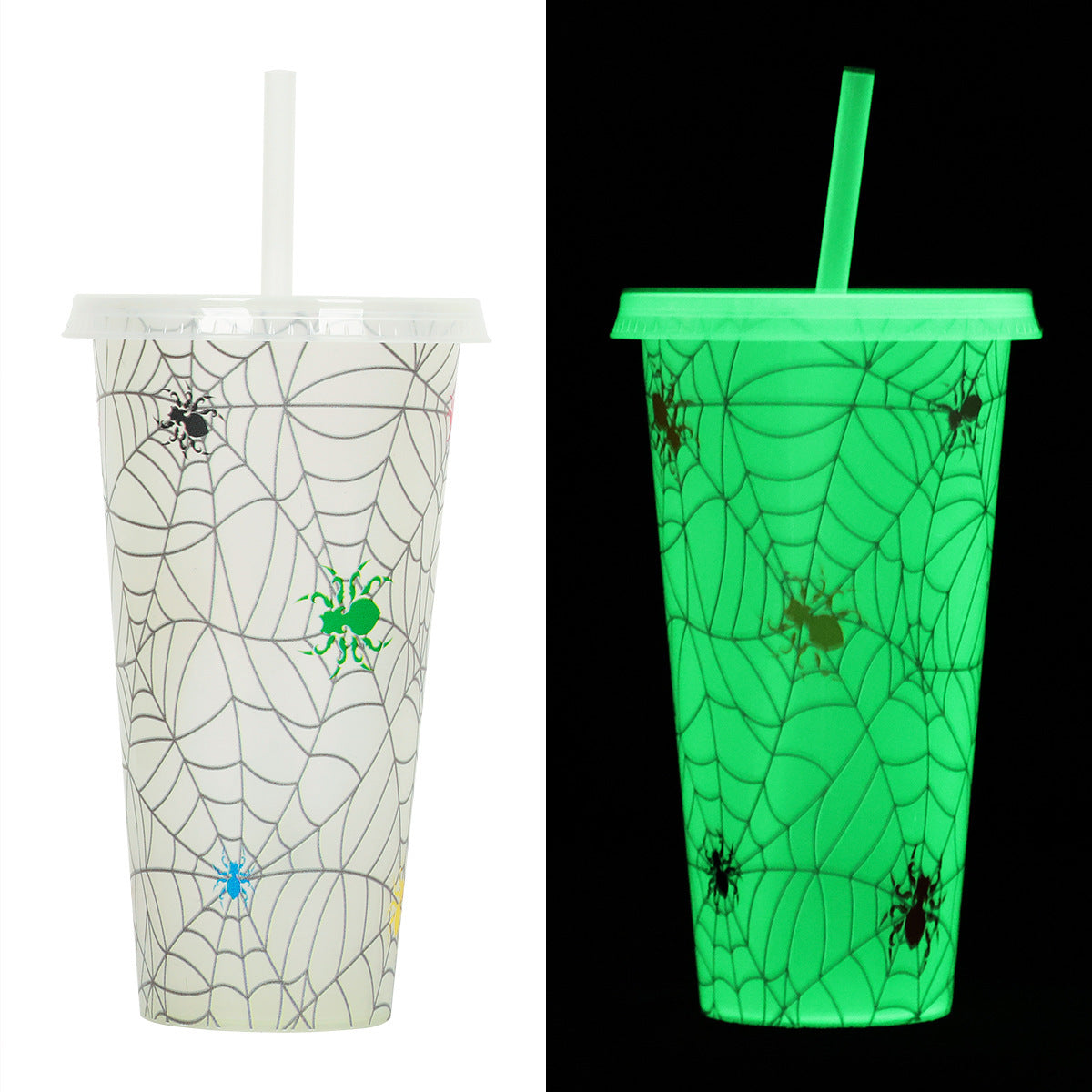 720ml Plastic Sippy Cup Halloween Luminous Straw Cup Bests Sale