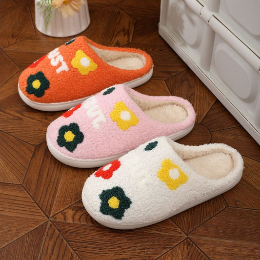 Lady's Flower Slippers Indoor Soft Bottom Cotton Slippers - Bests Sale