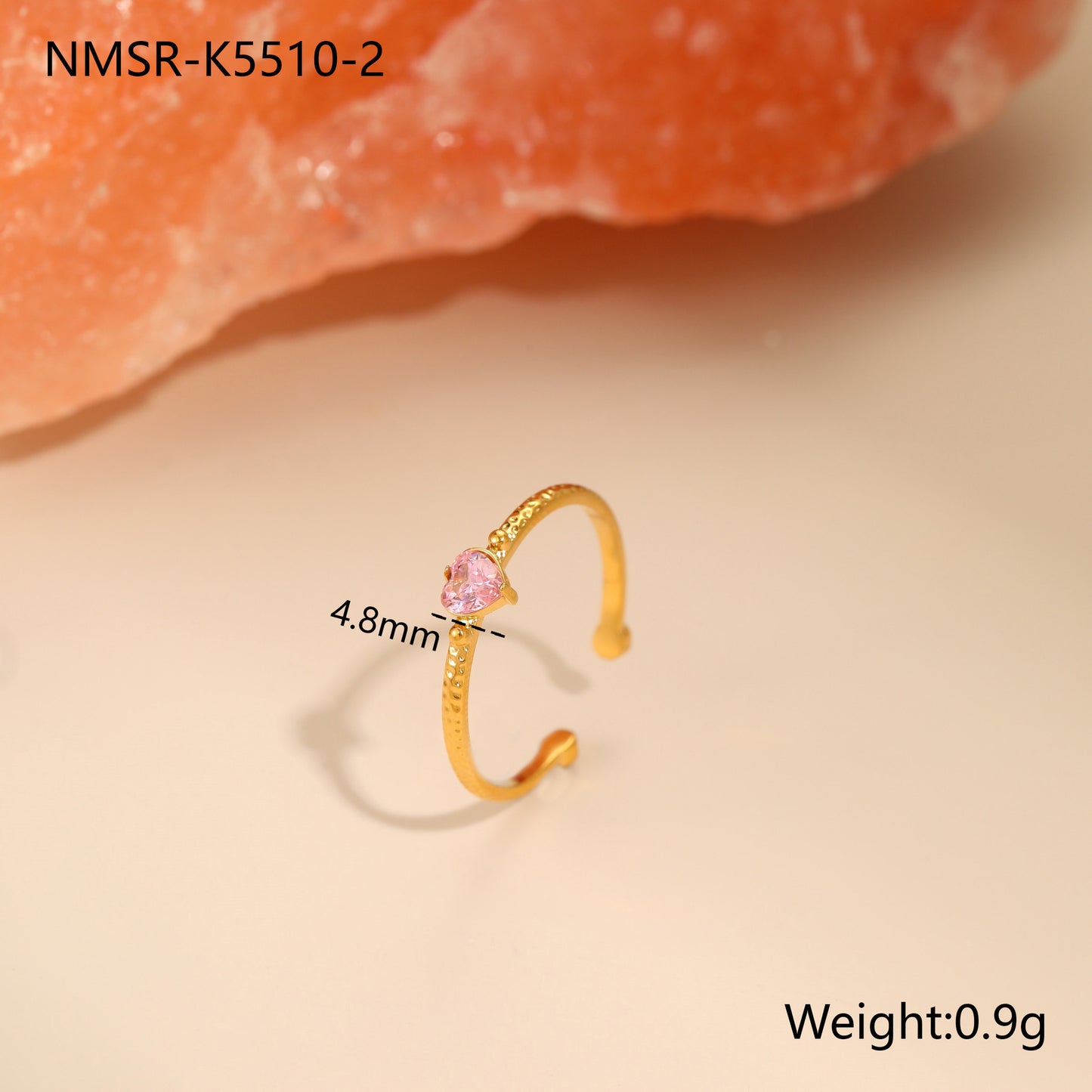 Inlaid Zircon Love All-match Open Ended Ring - Bests Sale